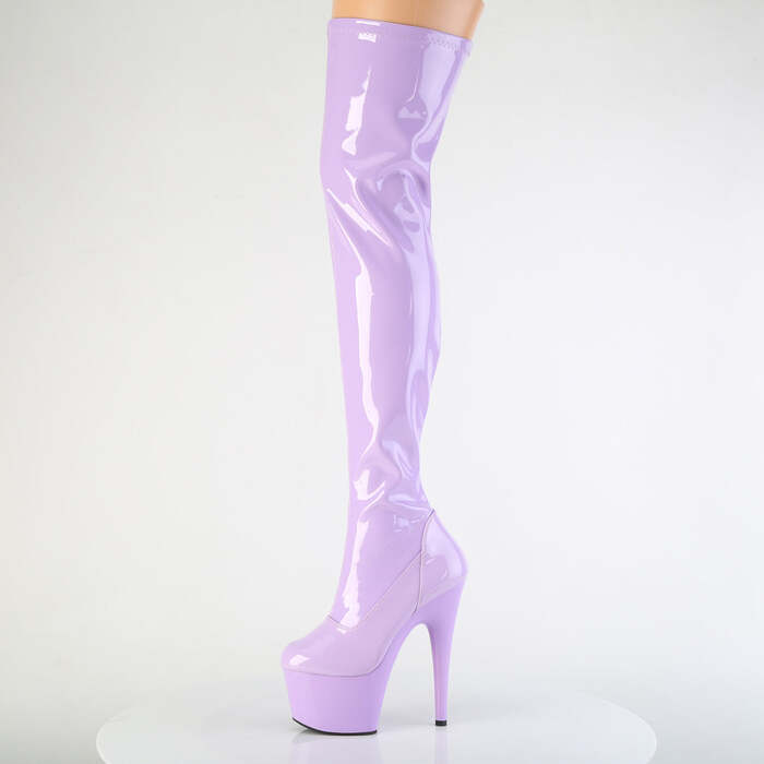 Сапоги Adore-3000, каблук 7 дюймов, высота ботинка 6 см, эластичный ботинок PF 6 3/4 дюйма, молния сбоку, лавандовый лак.