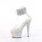 Босоножки Pleaser Bejeweled-724RS-02, каблук 7 дюймов, манжета на щиколотке 2 3/4 дюйма, с фиксатором, молния сзади, прозрачный/серебристый