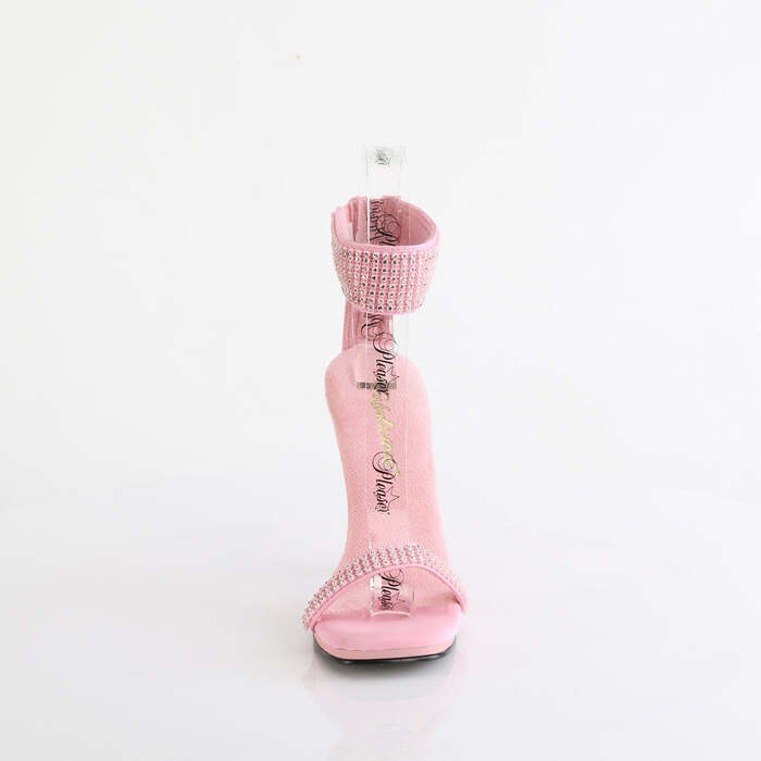 Босоножки Chic-40, каблук 4 1/2 дюйма, ремешок на щиколотке шириной 1/4 дюйма, с ремешком на щиколотке, молния сзади, нежно-розовый