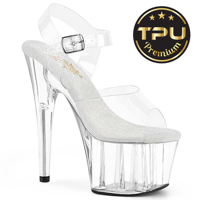 Босоножки Adore-708PREM, каблук 7 дюймов, ремешок на щиколотке шириной 2 3/4 дюйма, прозрачный ТПУ/прозрачный