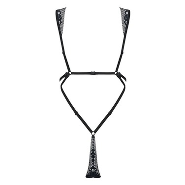 Кружевное боди Obsessive Figurea, черный, S/M