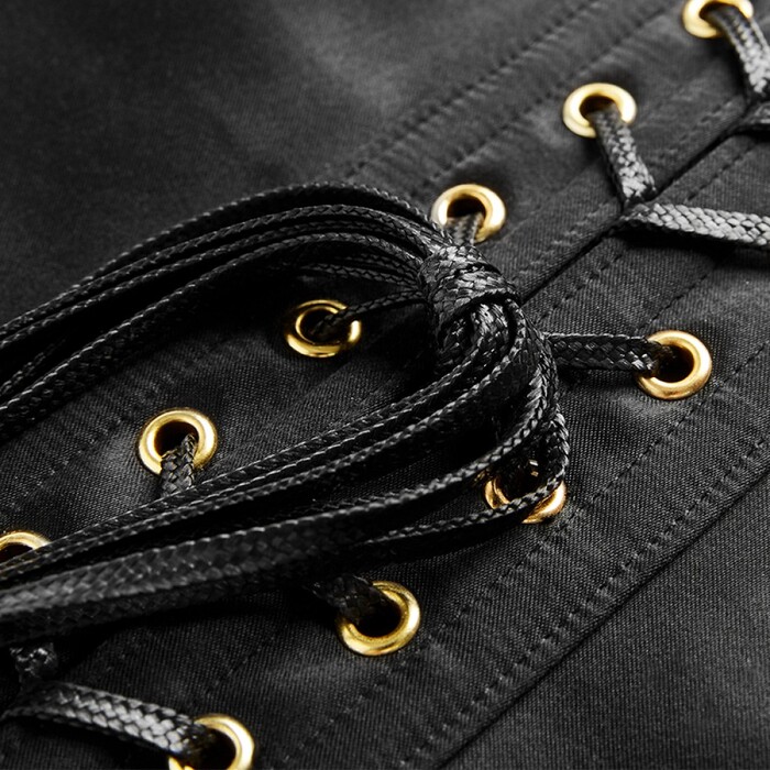 Корсет эротический под грудь UPKO, размер S, с пестисами в комплекте, черный