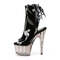 Чоботи Pleaser Adore-1018T на підборах 7 дюймів, тоновані черевики до щиколотки з відкритим носком 2 3/4 дюйма, застібка-блискавка збоку, чорні/сірі