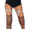 Гартеры для чулков с декоративными сердцами Leg Avenue серебристые, O/S