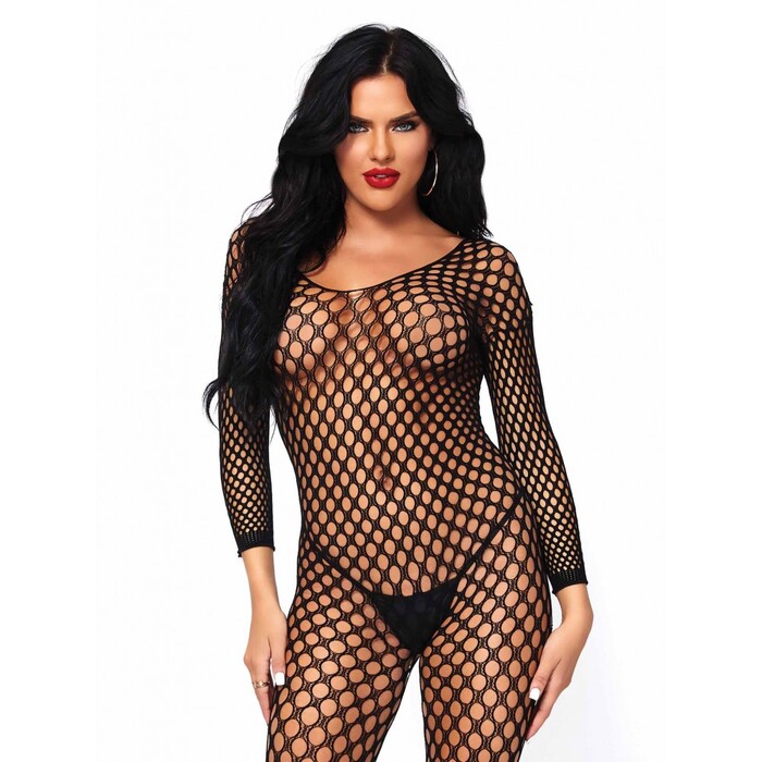Комбинезон сетка Leg Avenue черного цвета, O/S
