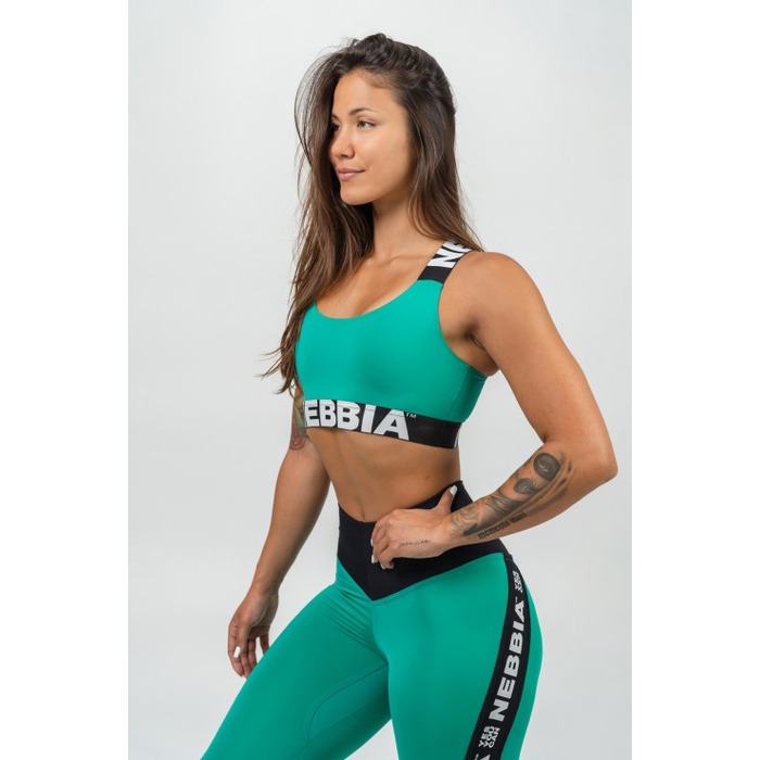 Топ Nebbia Medium-Support Criss Cross Sports Bra Iconic Green 230