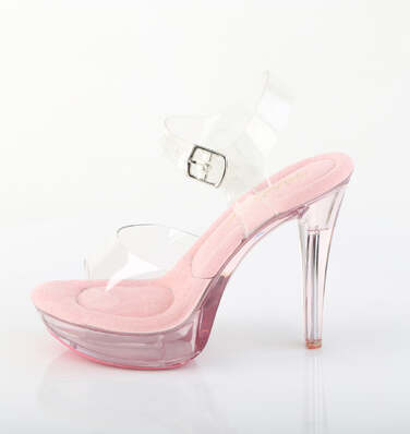 Босоножки Cocktail-508, каблук 5 дюймов, ремешок на щиколотке шириной 1 дюйм, прозрачные/бледно-розовые