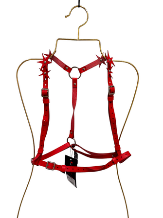 Портупея Candy Hero Star з декоративними елементами у вигляді зірочок, екошкіра, червона