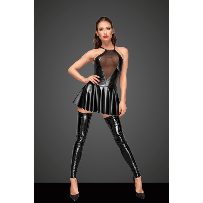 Платье с накаткой в виде креста Noir Handmade F184 черное, L