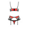 Комплект белья с поясом для чулков SCARLET SET red S/M - Passion