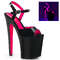 Босоножки Pleaser Xtreme-809TT. Каблук 8 дюймов, 4-дюймовый PF. Двухцветные босоножкии с ремешком на щиколотке, розово-черные.