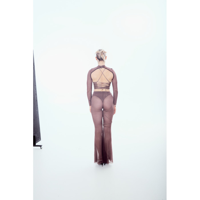 VEIL sleeves Mocha brown mesh_ коричневий мокко сітка