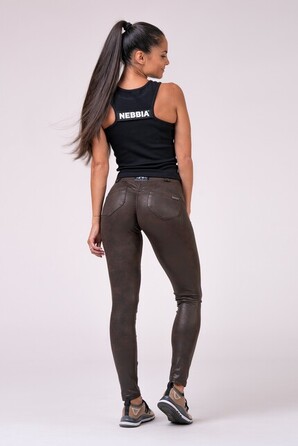Штани NEBBIA LEATHER LOOK BUBBLE BUTT PANTS 538 Brown