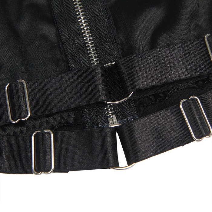 Платье-костюм Star Night с застежками-молниями и пажами для чулков, черный, XL (без коробки)