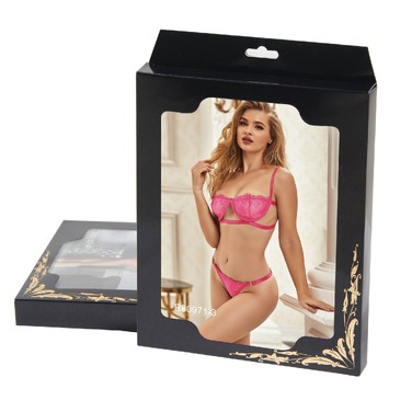 Комплект белья с кружевом Star Night розовый, М