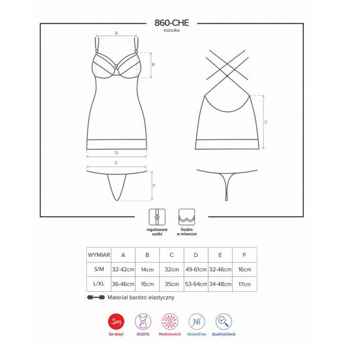 Сорочка Obsessive 860-CHE-3 chemise