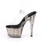 Босоніжки Pleaser Adore-708T на підборах 7 дюймів, тоновані босоніжки з ремінцем на щиколотці 2 3/4 дюйма, прозорі/сірі