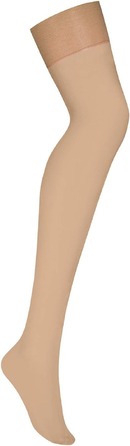 Панчохи тілесні з щільними гумками Obsessive S800 тілесні, L/XL