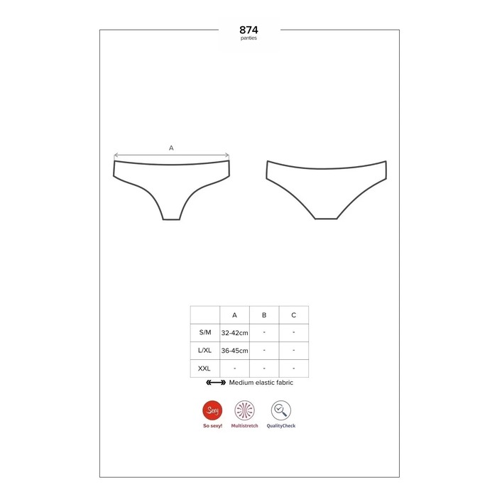 Мереживні трусики Obsessive 874-PAN-2 молочні, L/XL