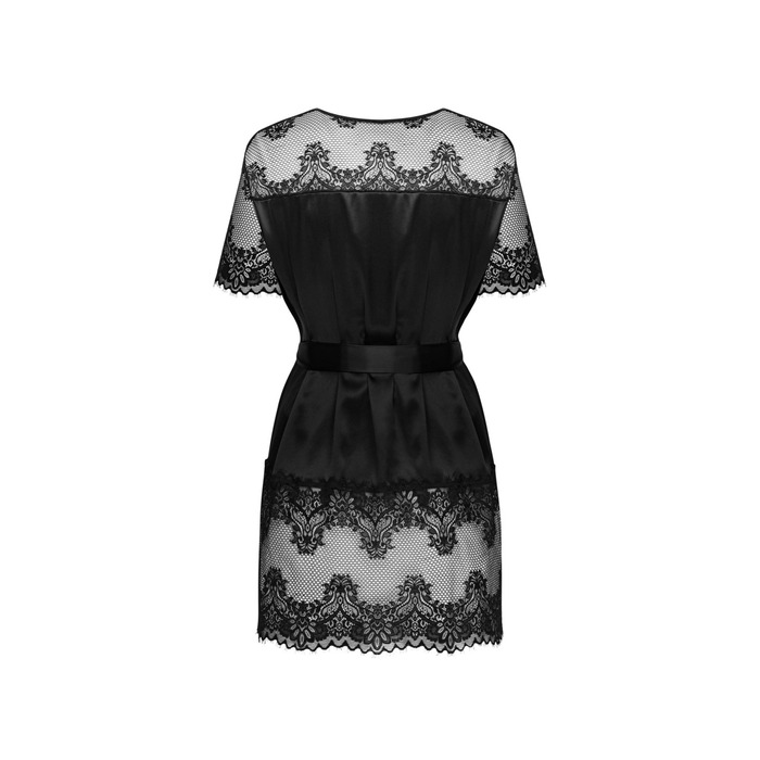 Сексуальный черный халат Obssesive Maderris peignoir M/L
