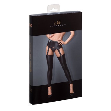 Пояс для чулок виниловый Noir Handmade F034 черный, L