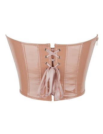Корсет Star Night из лакированной кожи, на шнуровке, бежевый, M (без коробки)