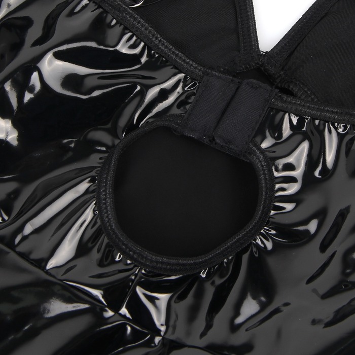 Платье с чокером, глянцевое Star Night Wet Look с имитацией винила, черное, L