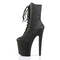 Чоботи Pleaser Boots Xtreme-1020, 8-дюймові, на шипованному каблуці, з плоским принтом, чорні, з веганської шкіри/чорні
