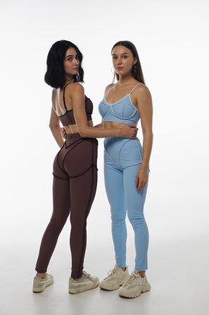 VIBE — Легінси З Рельєфами та Поясом Для Pole Dance, Heels Та Студійних Тренувань - капучино