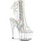 Чоботи Pleaser Adore-1018C-2 *7 дюймів на підборах, 2 3/4 дюйма з відкритим носком/п'ятою, з блискавкою збоку, прозорі