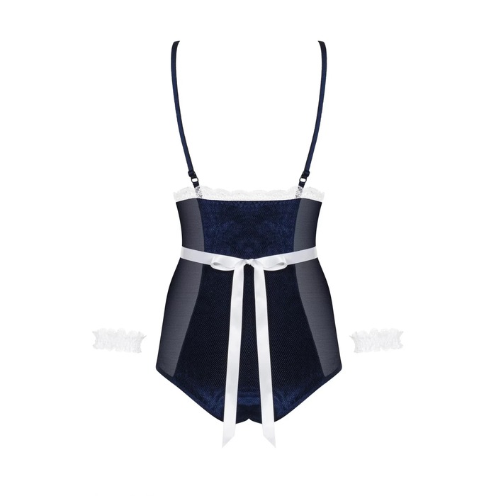 Костюм Покоївка Obsessive Maid синій з білим фартухом, S/M