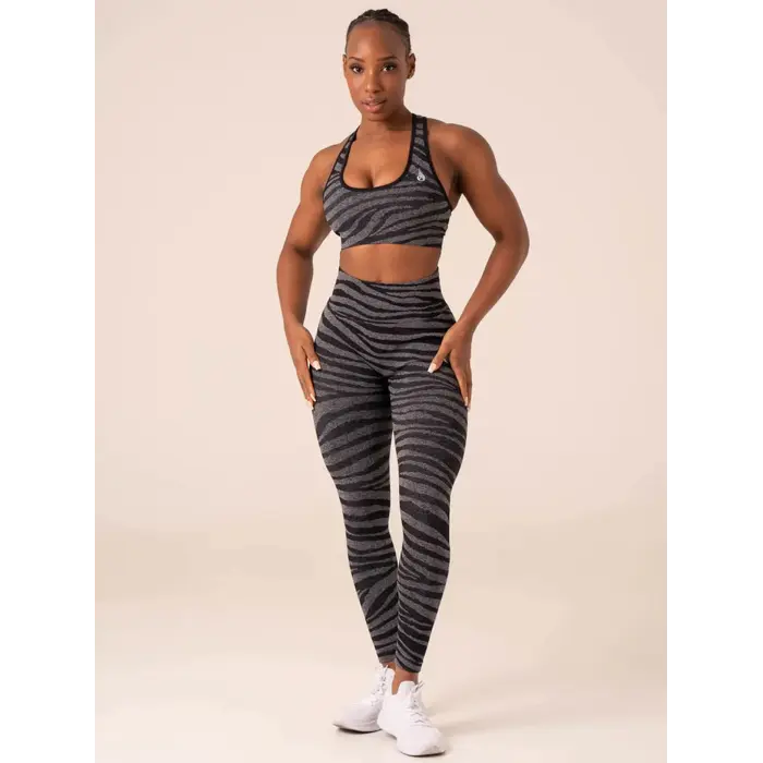 Топ Ryderwear Zebra Seamless Sports Bra - Grey Marl/Black Zebra