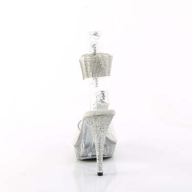 Босоніжки Elegant-442 на підборах 4 1/2 дюйма, босоніжки PF 1 дюйм з манжетою на щиколотці RS, прозорі