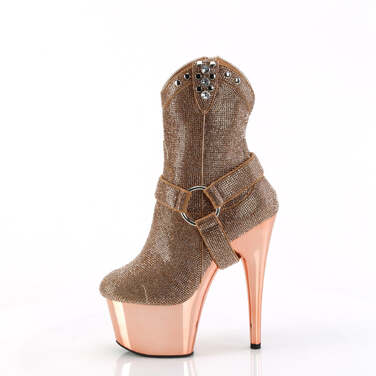 Ботильоны Adore-1029CHRS *Каблук 7 дюймов, высота 2 3/4 дюйма, декорированная подошва PF RS, молния сбоку, розовое золото