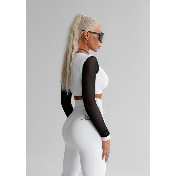 ЛЕГИНСЫ WHITE LEGGINGS WITH RUFFLED WAISTBAND