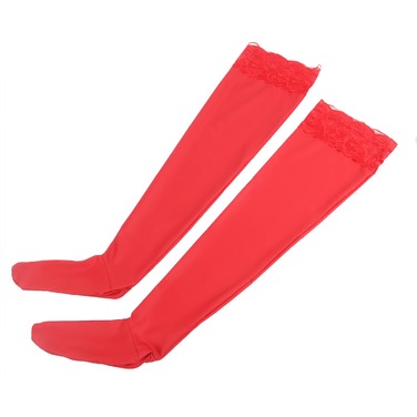 Панчохи еластичні Star Night з мереживною коронкою, червоні, XS-L