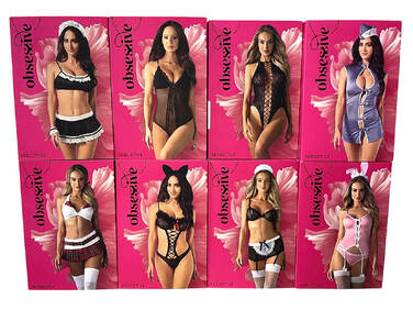 Комплект белья с поясом для чулок Obsessive Lobellis черный, XS/S