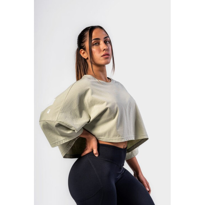 Футболка Nebbia Oversized Cropped Tee JUST FLOW Light Green 431