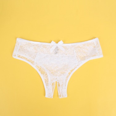 Кружевные трусы с доступом Star Night, белые, S