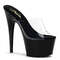 Шльопанці Pleaser Adore-701 на підборах 7 дюймів, шльопанці з відкритим носком 2 3/4 дюйма, прозорі/чорні