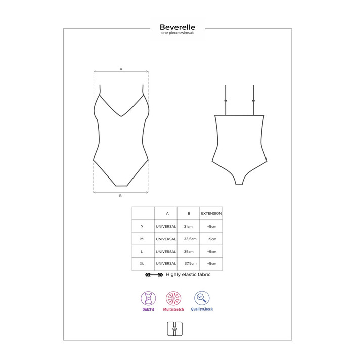 Купальник сдельный Obsessive Beverelle с глубоким декольте и шнуровкой, черный, M