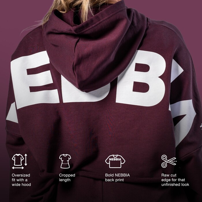 Худі Nebbia Oversized Hoodie OWN YOUR POWER Dark Red 433
