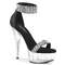 Босоніжки Pleaser Delight-641 на підборах 6 дюймів, зі стразами 1 3/4 дюйма, закрита спинка, блискавка ззаду, чорні/прозорі