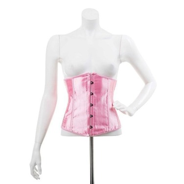 Корсаж атласний ззаду зі шнурівкою, рожевий, XL