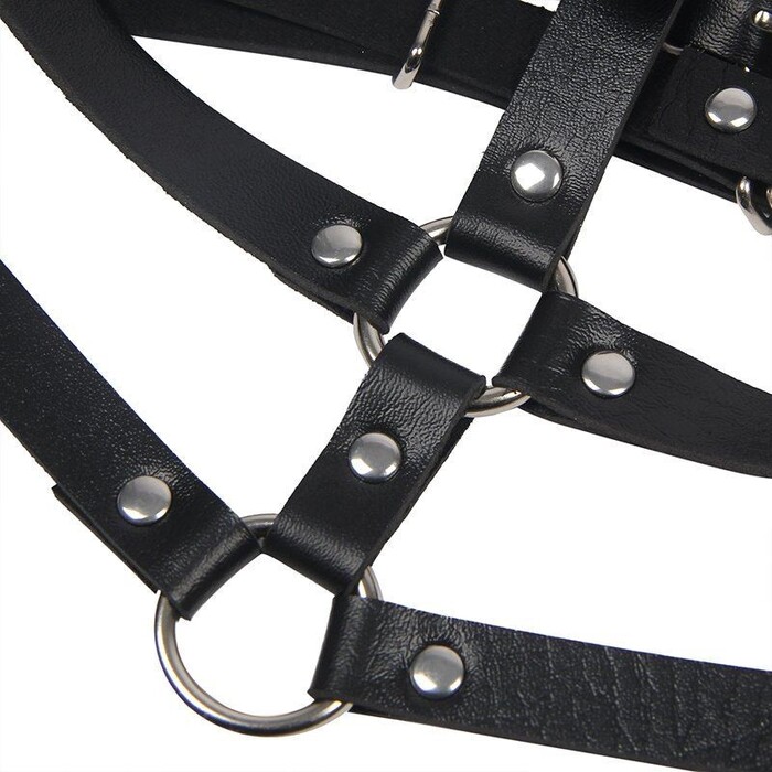 Портупея зі штучної шкіри Star Night Leather Chest Harness Straps, чорна