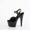 Босоніжки Pleaser Adore-709GP на підборах 7 дюймів, з ремінцем на щиколотці 2 3/4 дюйма, чорні