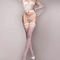 Панчохи білі Ballerina's Secret IVORY 20 den з мереживним верхом на силіконовій стрічці, S/M