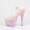 Босоножки Pleaser Bejeweled-708MS, каблук 7 дюймов, ремешком на щиколотке шириной 2 3/4 дюйма, босоножкии с разноцветными ремешками RS, прозрачные/бледно-розовые