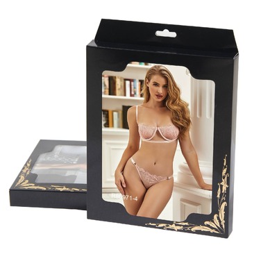 Комплект білизни з мереживом на кісточках Star Night ніжно-рожевий, XS/S