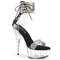 Босоніжки Pleaser Delight-627RS на підборах 6 дюймів, босоніжки з манжетою на щиколотці 1 3/4 дюйма з RS, блискавка ззаду, чорні/прозорі